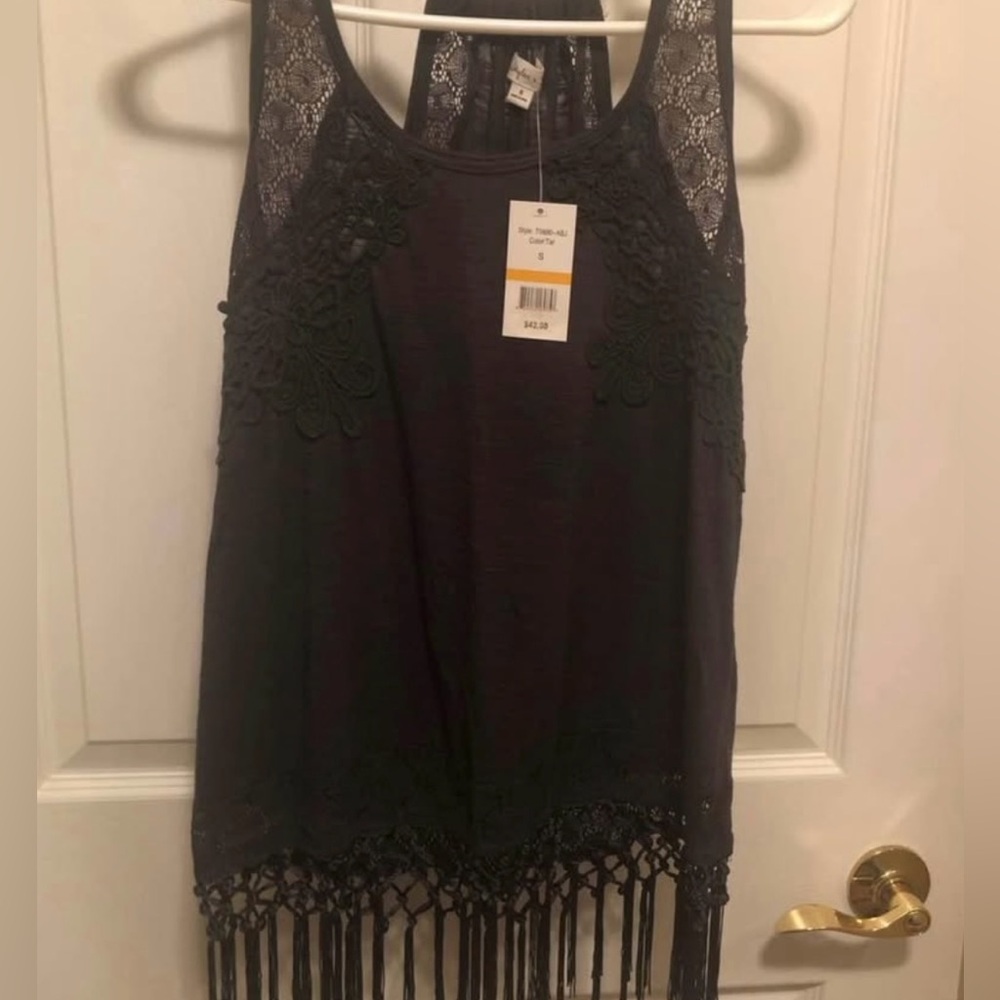 Gorgeous Tank with embroidered detail and fringe